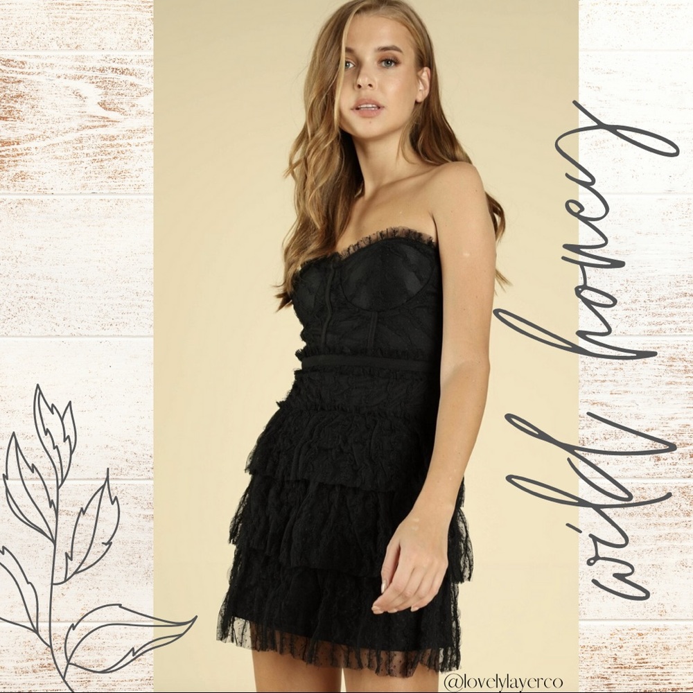 NWT Wild Honey Little Black Mini Dress Strapless